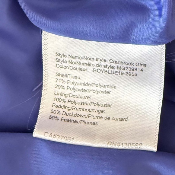 Girls L Purple Blue Puffer Cozy Feathery 50/50 Down Hooded Zip McKinley Jacket - Picture 11 of 12